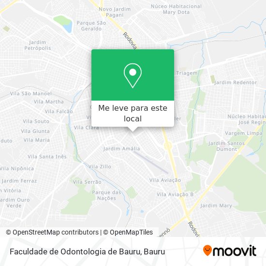 Faculdade de Odontologia de Bauru mapa