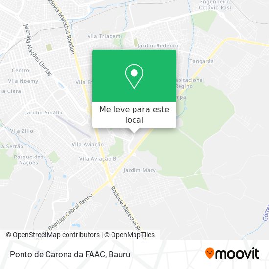 Ponto de Carona da FAAC mapa