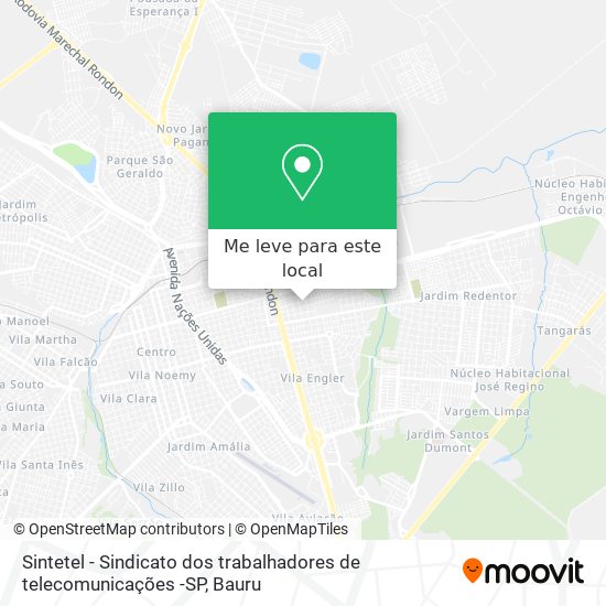 Sintetel - Sindicato dos trabalhadores de telecomunicações -SP mapa