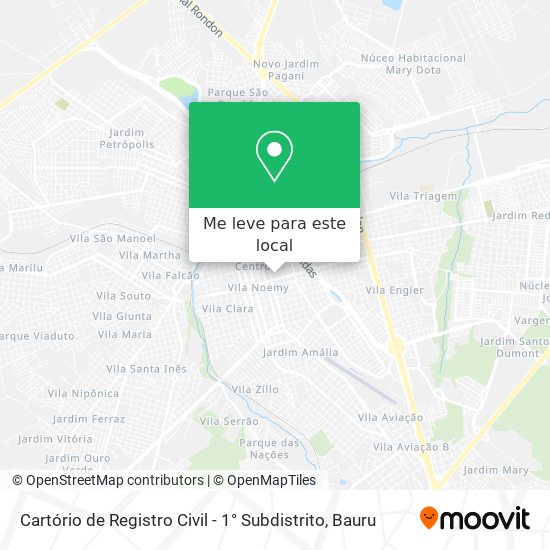 Cartório de Registro Civil - 1° Subdistrito mapa