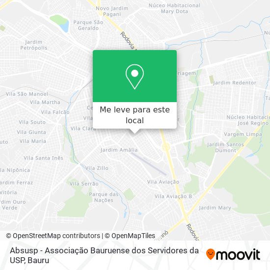 Absusp - Associação Bauruense dos Servidores da USP mapa