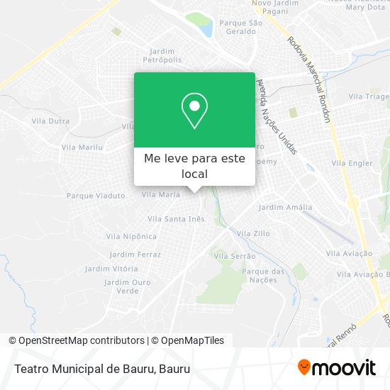 Teatro Municipal de Bauru mapa