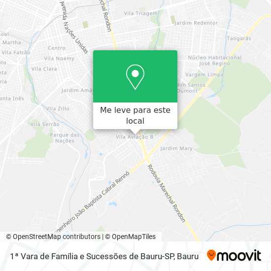 1ª Vara de Família e Sucessões de Bauru-SP mapa