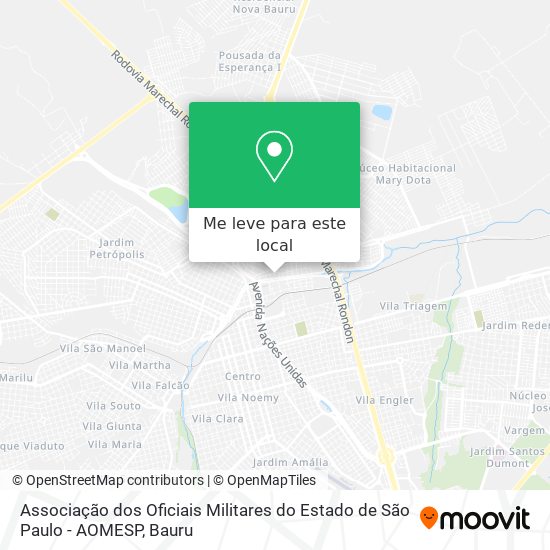 Associação dos Oficiais Militares do Estado de São Paulo - AOMESP mapa