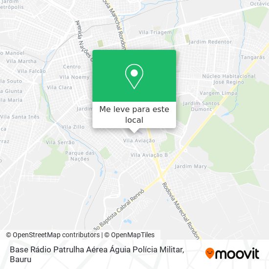 Base Rádio Patrulha Aérea Águia Polícia Militar mapa