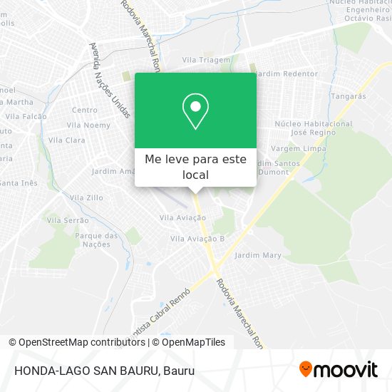 HONDA-LAGO SAN BAURU mapa
