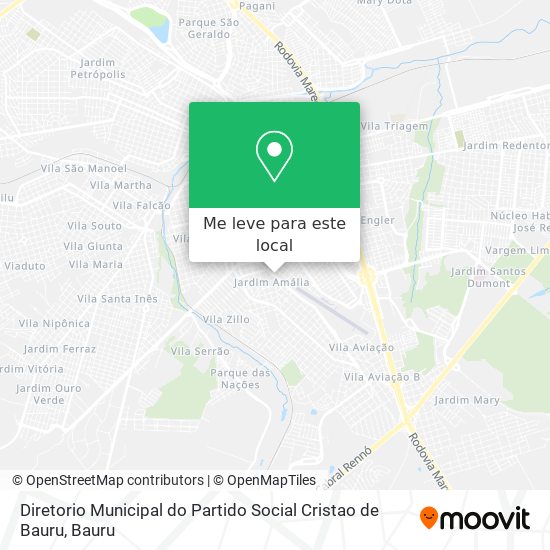 Diretorio Municipal do Partido Social Cristao de Bauru mapa