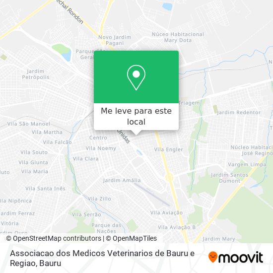 Associacao dos Medicos Veterinarios de Bauru e Regiao mapa