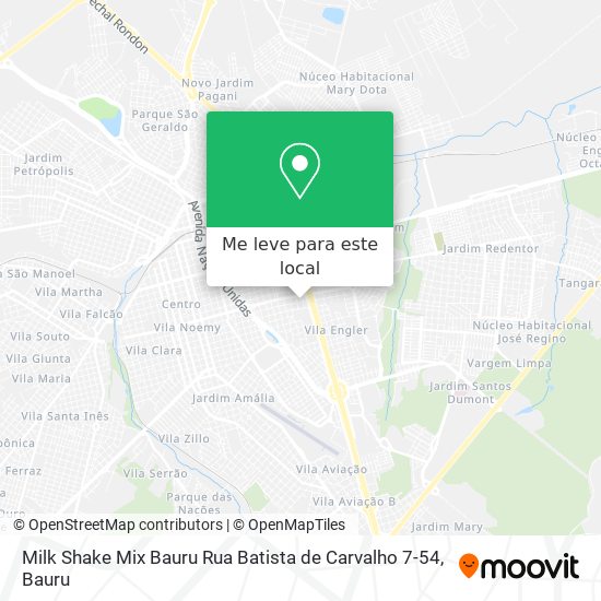 Milk Shake Mix Bauru Rua Batista de Carvalho 7-54 mapa