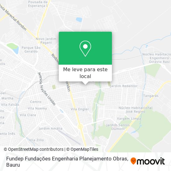 Fundep Fundações Engenharia Planejamento Obras mapa