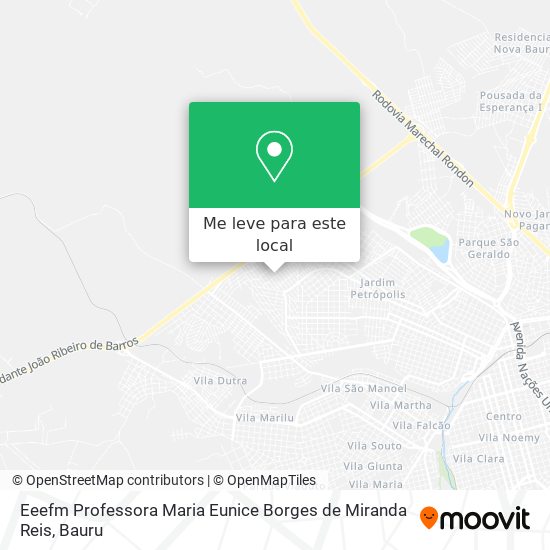 Eeefm Professora Maria Eunice Borges de Miranda Reis mapa