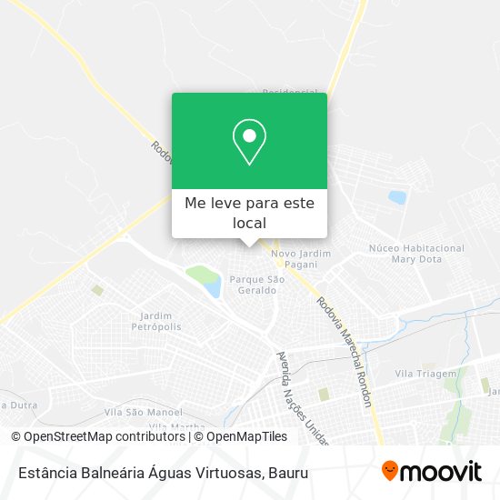 Estância Balneária Águas Virtuosas mapa