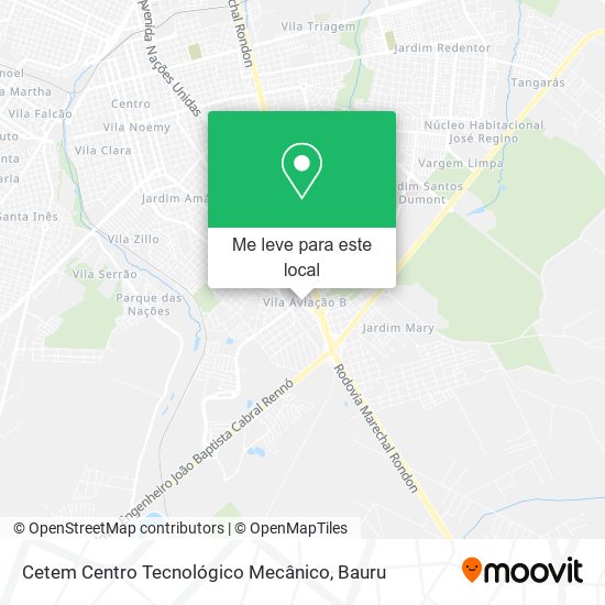 Cetem Centro Tecnológico Mecânico mapa