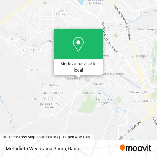 Metodista Wesleyana Bauru mapa