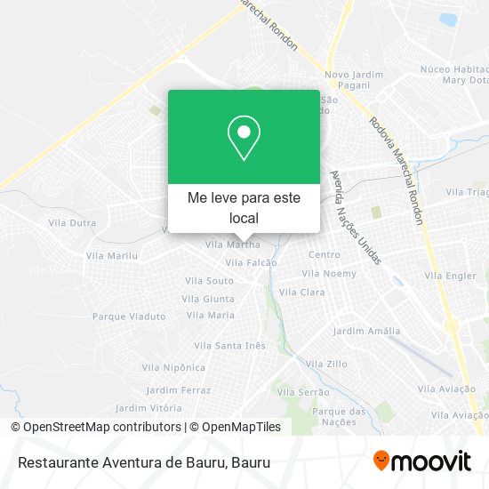 Restaurante Aventura de Bauru mapa