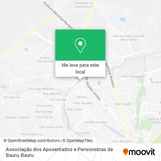 Associação dos Aposentados e Pensionistas de Bauru mapa