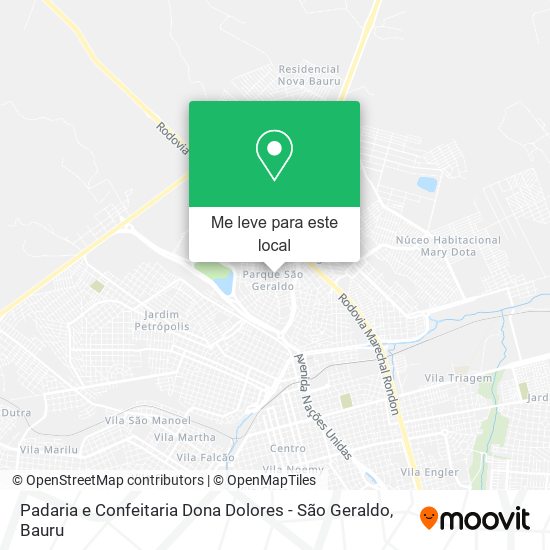 Padaria e Confeitaria Dona Dolores - São Geraldo mapa
