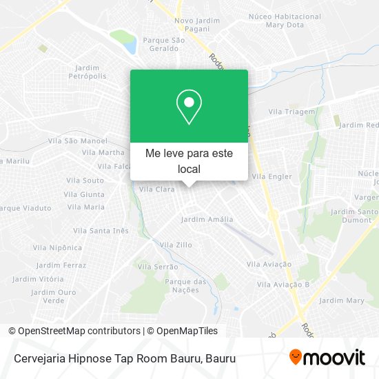 Cervejaria Hipnose Tap Room Bauru mapa