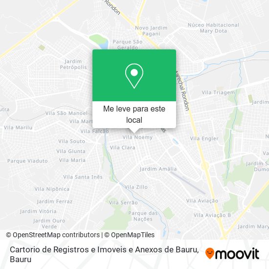 Cartorio de Registros e Imoveis e Anexos de Bauru mapa