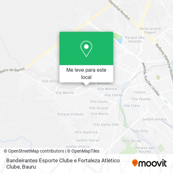 Bandeirantes Esporte Clube e Fortaleza Atlético Clube mapa