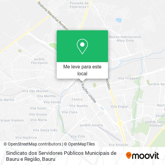 Sindicato dos Servidores Públicos Municipais de Bauru e Região mapa