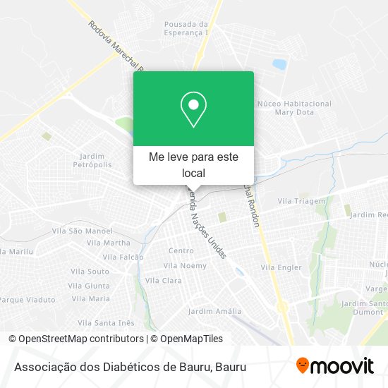 Associação dos Diabéticos de Bauru mapa