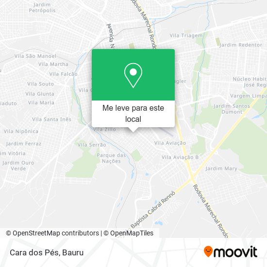 Cara dos Pés mapa