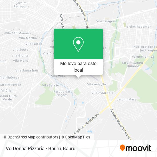 Vó Donna Pizzaria - Bauru mapa