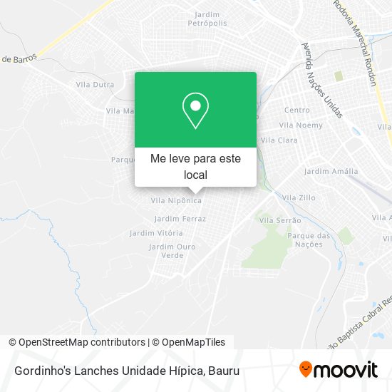 Gordinho's Lanches Unidade Hípica mapa