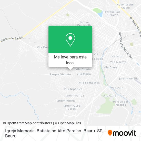Igreja Memorial Batista no Alto Paraíso- Bauru- SP mapa