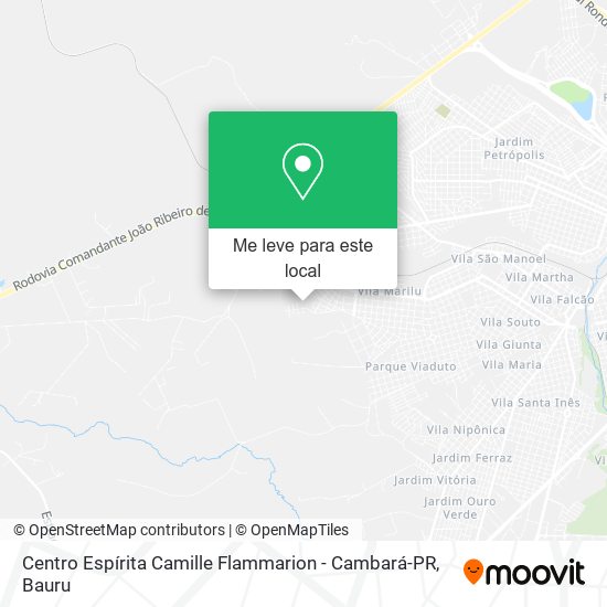 Centro Espírita Camille Flammarion - Cambará-PR mapa