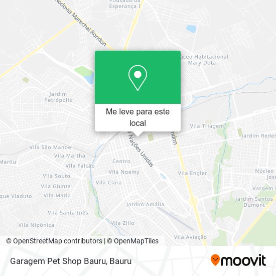 Garagem Pet Shop Bauru mapa