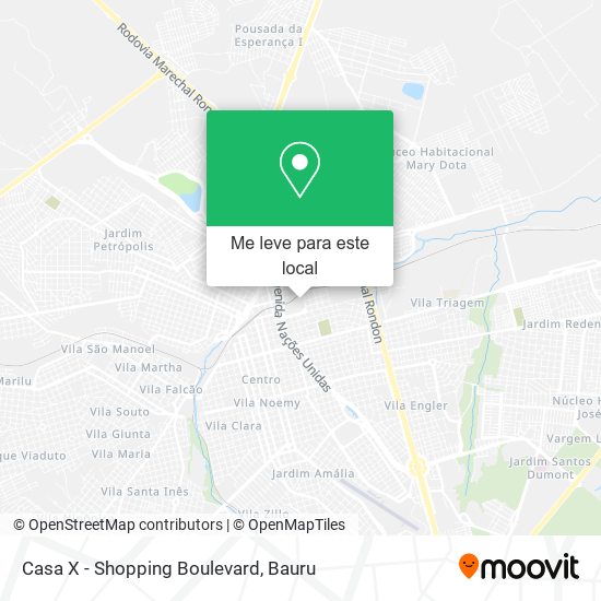 Casa X - Shopping Boulevard mapa