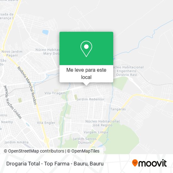 Drogaria Total - Top Farma - Bauru mapa