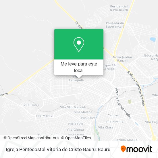 Igreja Pentecostal Vitória de Cristo Bauru mapa