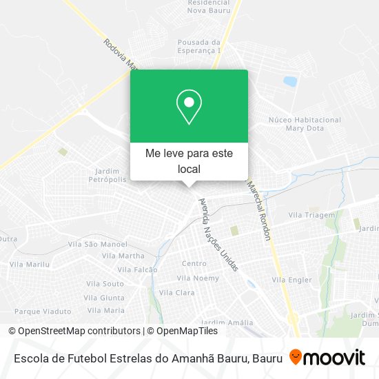 Escola de Futebol Estrelas do Amanhã Bauru mapa