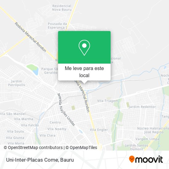Uni-Inter-Placas Come mapa