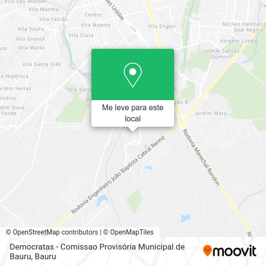 Democratas - Comissao Provisória Municipal de Bauru mapa