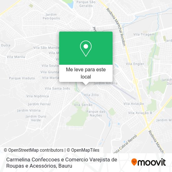 Carmelina Confeccoes e Comercio Varejista de Roupas e Acessórios mapa