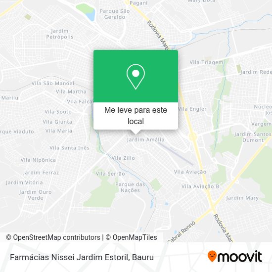 Farmácias Nissei Jardim Estoril mapa