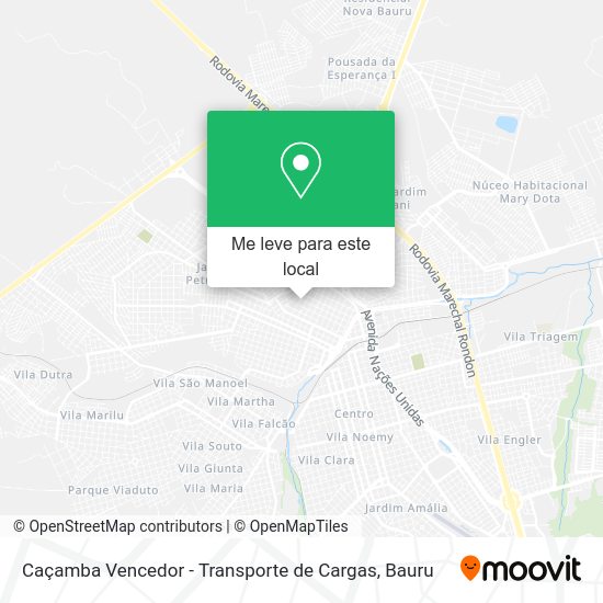 Caçamba Vencedor - Transporte de Cargas mapa
