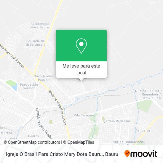 Igreja O Brasil Para Cristo Mary Dota Bauru. mapa