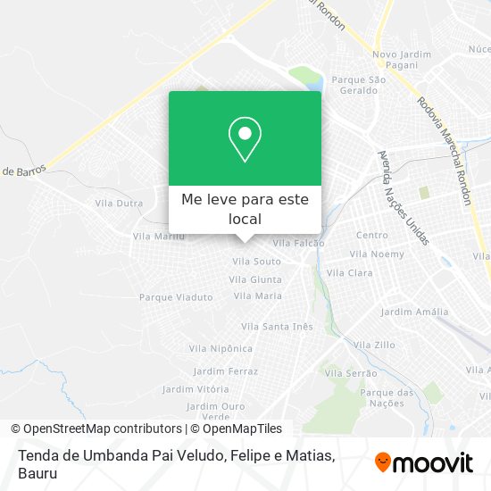 Tenda de Umbanda Pai Veludo, Felipe e Matias mapa