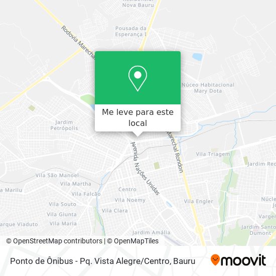 Ponto de Ônibus - Pq. Vista Alegre / Centro mapa