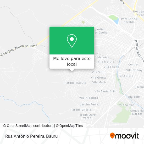 Rua Antônio Pereira mapa
