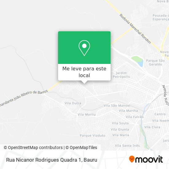 Rua Nicanor Rodrigues Quadra 1 mapa