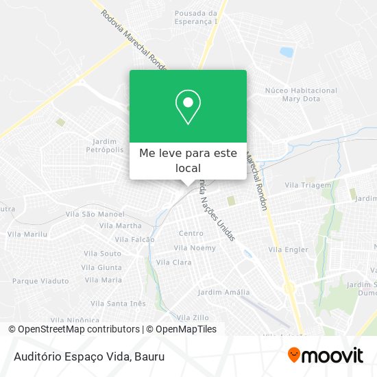 Auditório Espaço Vida mapa