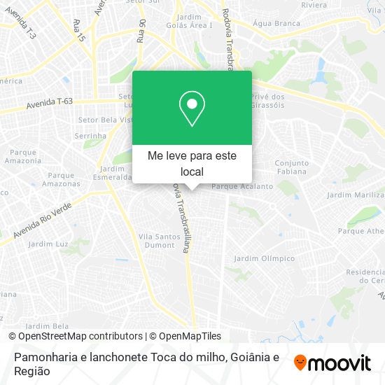 Pamonharia e lanchonete Toca do milho mapa