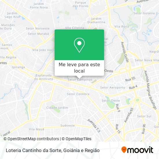 Loteria Cantinho da Sorte mapa