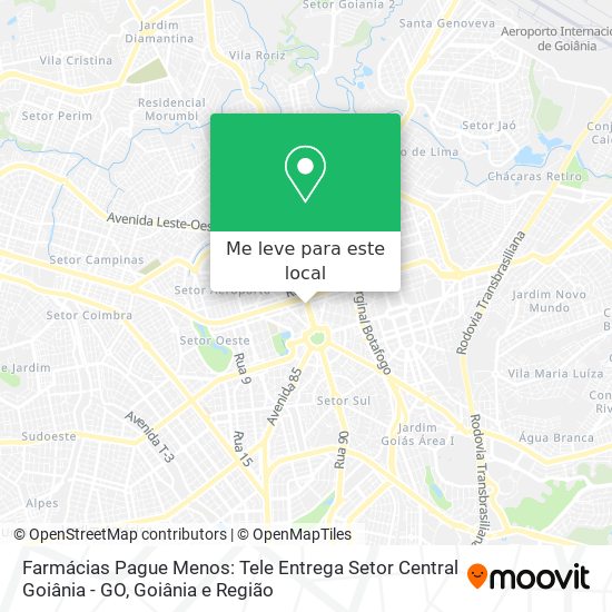 Farmácias Pague Menos: Tele Entrega Setor Central Goiânia - GO mapa